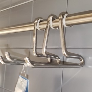 宜家正品康福斯挂钩不锈钢3个装厨房卫生间适宜杆子直径1.3厘米用