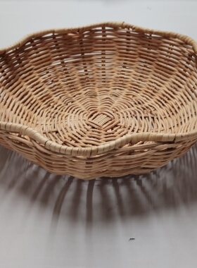 宜家斯莫菲斯小面包篮27x8厘米藤条手工编制果篮果盘水果筐北欧式