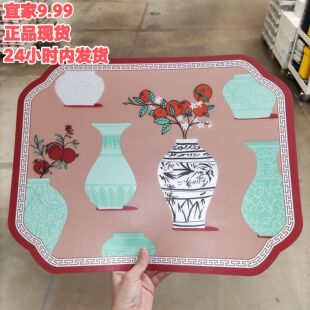 龙年宜家弗斯达餐垫餐具垫子隔热防滑碗垫家用红绿色中式国风北欧