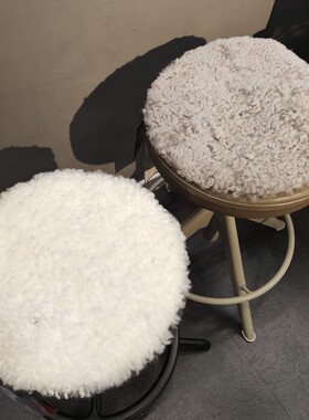 宜家斯忒沃尔真羊皮椅子垫白色灰色毛绒少女心北欧简约现代ins风