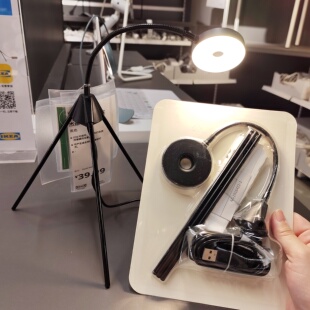 宜家杰迪特台灯LED台灯小夜灯床头灯带灯泡装饰灯家用轻便携北欧