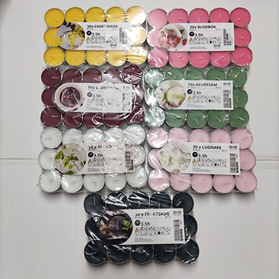 宜家斯托克布洛伯斯特焕赫德尚阿拉德卢纳勒弗鲁斯科香味小圆蜡烛