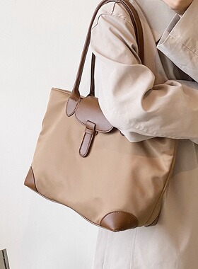 大容量包包女2025新款高级感通勤大包学生上课包尼龙布百搭托特包