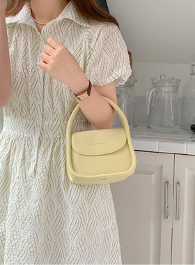 高级感黄色手提小包包女2025新款潮小众斜挎包时尚百搭ins软欧包