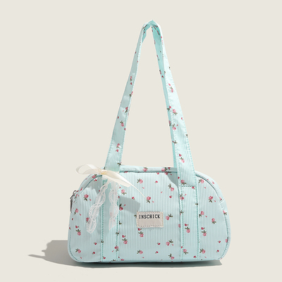 新款夏天时尚碎花单肩手提枕头包