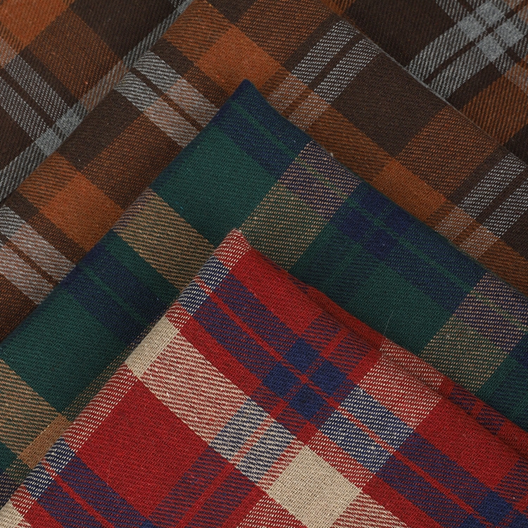 涤棉服装田园diy格子衬衫布料