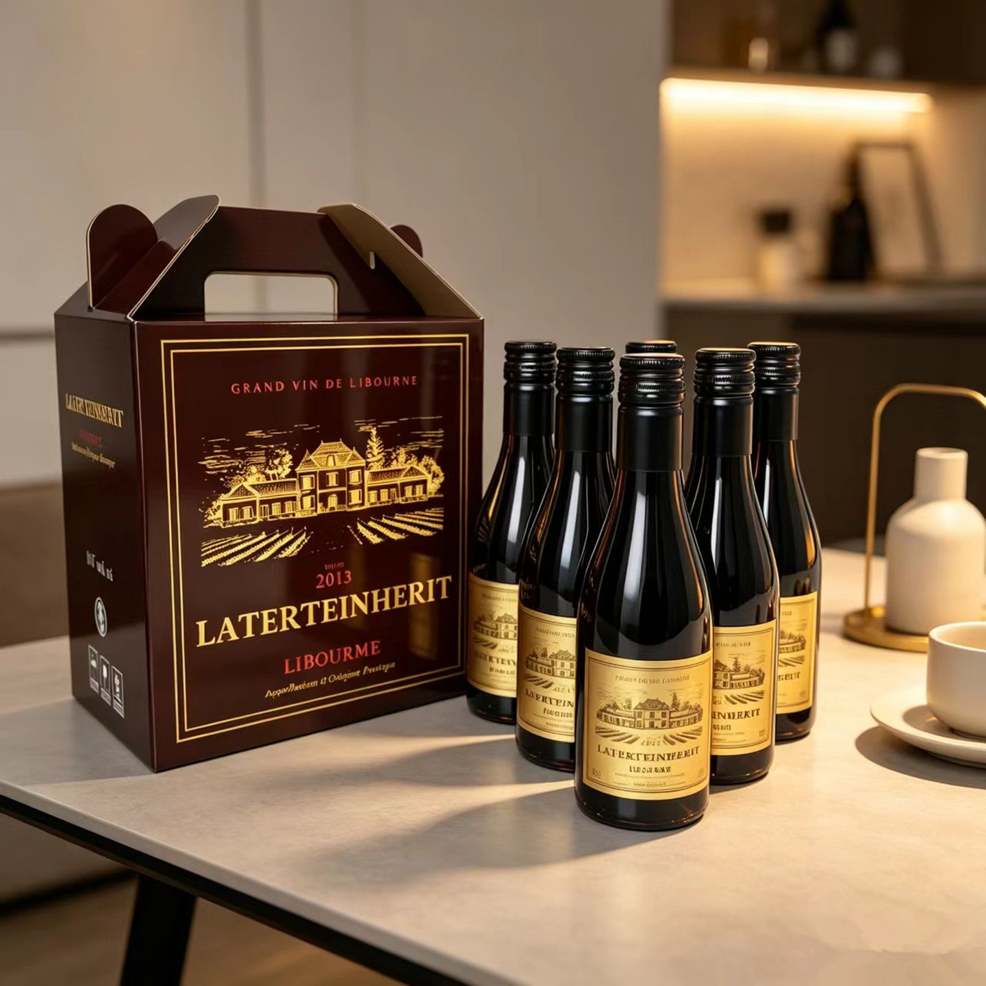 法国红酒小瓶菈菲原装进口干红葡萄酒187ML6支礼盒装晚安热红酒