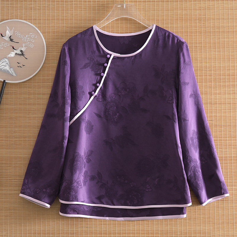 美倫新中式改良旗袍人絲提花上衣