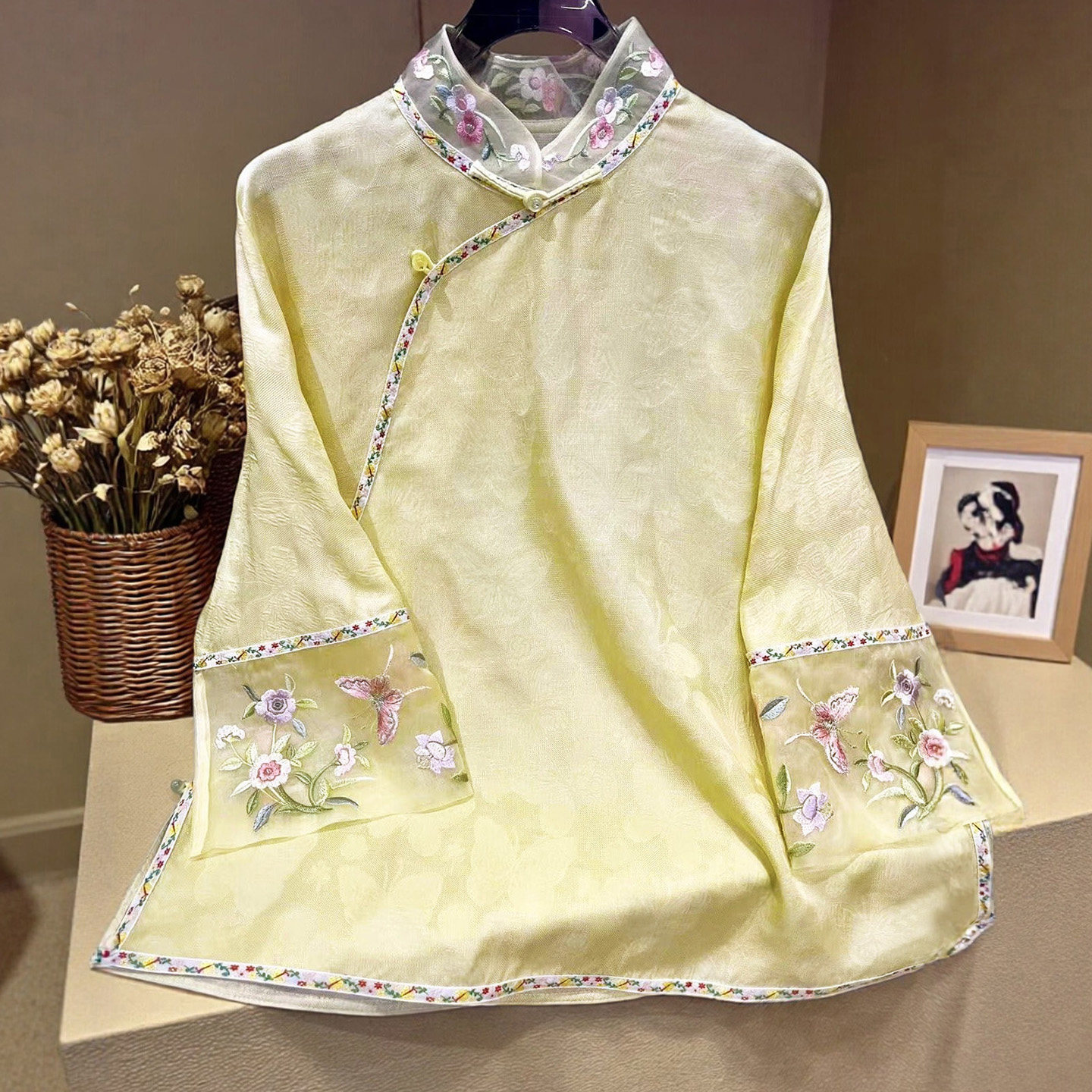 蝶恋花重工刺绣茶服中式上衣女