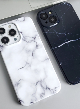 ins简约大理石纹苹果15Pro防摔菲林壳iphone14手机壳14plus半包硬壳13promax高级感12全包xsmax菲林软壳xr