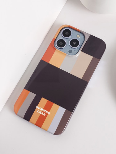 撞色小众防摔菲林手机壳