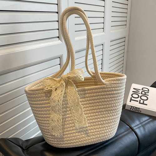 海边度假大包沙滩包蝴蝶结韩系