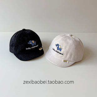 潮 2025新款 婴儿帽子冬季 保暖棒球帽麂皮绒宝宝鸭舌帽男女宝秋冬款