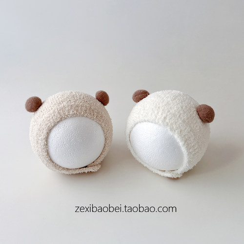 婴儿帽子秋冬款护耳帽可爱超萌宝宝套头帽毛绒男女宝护囟门帽冬季