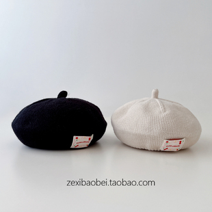 婴儿帽子秋冬款贝雷帽时尚百搭宝宝南瓜帽男女宝前进帽儿童蓓蕾帽