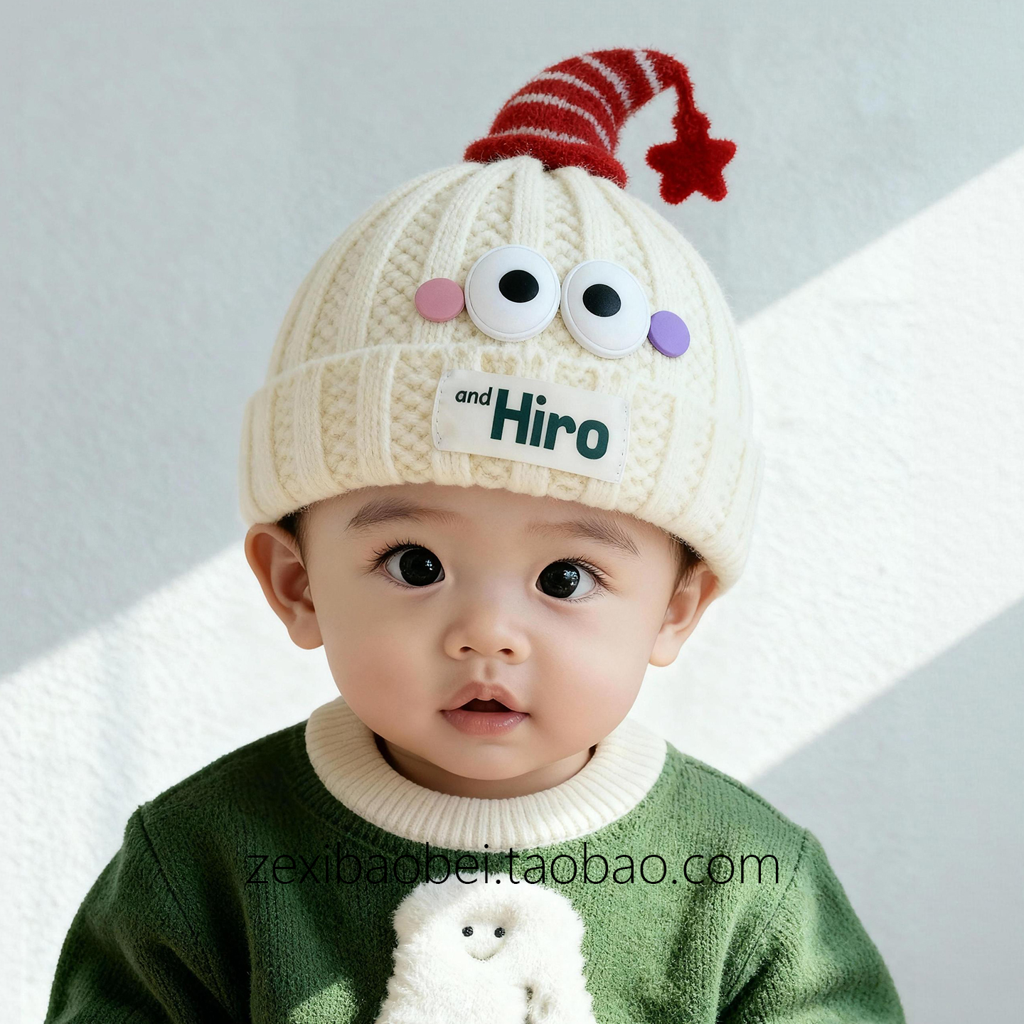 宝宝怪兽帽秋冬超萌针织套头帽
