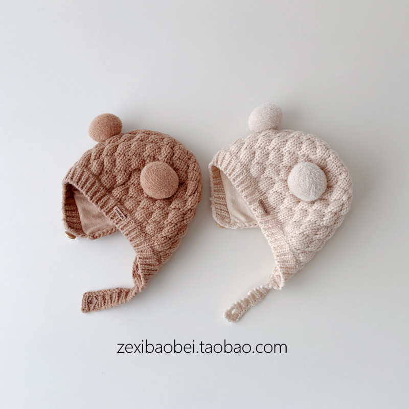 婴儿帽子秋冬款护耳帽加厚保暖小月龄宝宝针织帽男女宝毛线帽冬季,童装/婴儿装/亲子装,帽子,淘宝优惠券,粉丝福利购,淘宝优惠卷