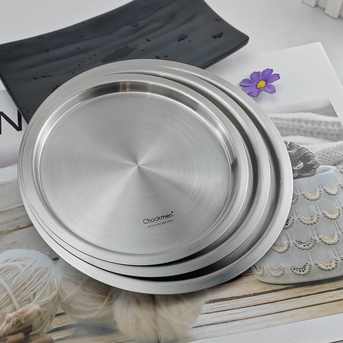 chockmen18/10不锈钢锅盖平盖304保鲜盖杯盖无柄盖子16182024cm