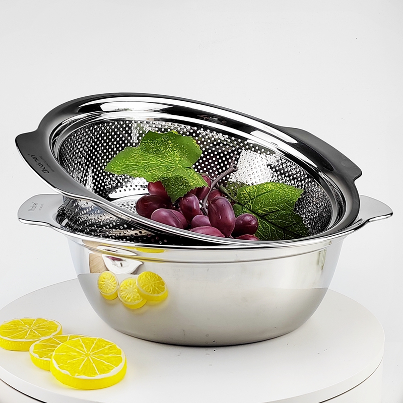 304不锈钢淘米洗菜水果篮盆欧式