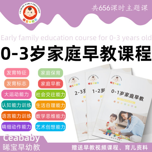 家庭早教课程入户上门早教婴幼儿宝宝早教课程0到3岁在家早教教案