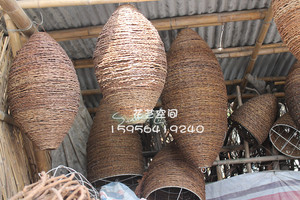 品手工编织藤碟橄榄球 装饰藤球椭圆形枯藤球 橱窗装饰摆放花艺设