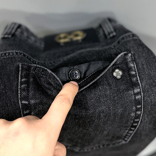 有暗扣】高级感秋冬新款弹力直筒牛仔裤男宽松百搭商务男装长裤子