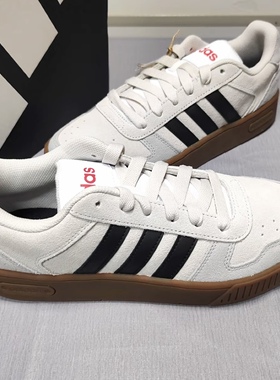 adidasneoD-PAD舒适百搭休闲小锯齿低帮板鞋男女同款灰色 jp8232