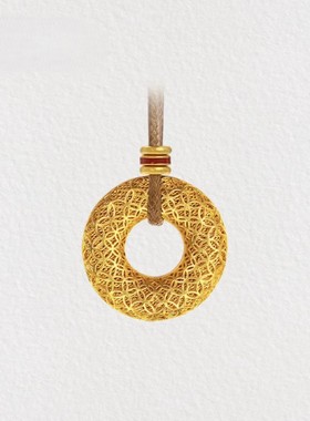 金包银古法镂空花丝古钱纹平安扣时来运转心经吊坠送女友轻奢礼物