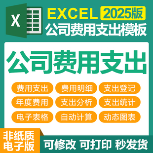 Excel电子表格公司部门年度费用支出管理明细表费用支出分析统计