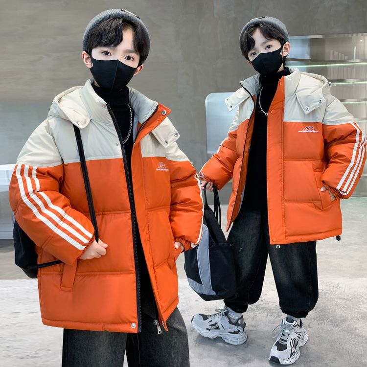 大童男装一米二三四五六年级七九十岁小孩棉袄上冬衣服学生厚外套