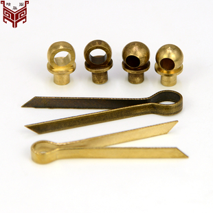 书台拉手珠子礼盒小把手配件黄铜定制U形针中式仿古家具纯铜U型针