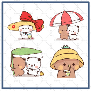 卡通一二布布表情卫衣T恤服装辅料熨斗烫图白墨胶片定制定做DIY画