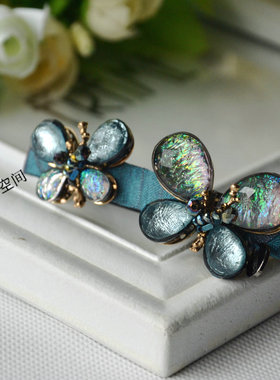 CHRIST正品双蝴蝶弹簧横夹一字夹头饰韩版顶夹马尾发饰发夹