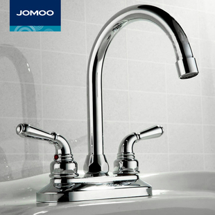 九牧双孔面盆水龙头冷热老式 台盆洗脸手池卫生间洗漱台可旋转2203