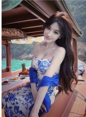 WW定制「青花瓷 2.0」时尚修身花色少女显瘦网红小众设计感连衣裙