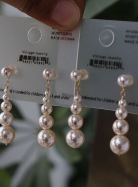 出口订单 文艺复兴法式贵族油画风施家650色渐变宝塔珍珠耳钉耳坠