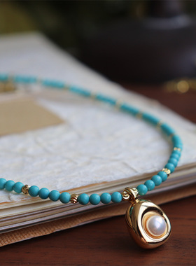 设计绿松石无品牌珍珠吊坠