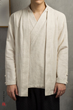 风棉麻男士汉服外套C77P95，男装民族服装，钱塘802