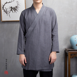 风男装棉麻男士中长款禅意汉服外套F80P85，男装民族服装，钱塘802