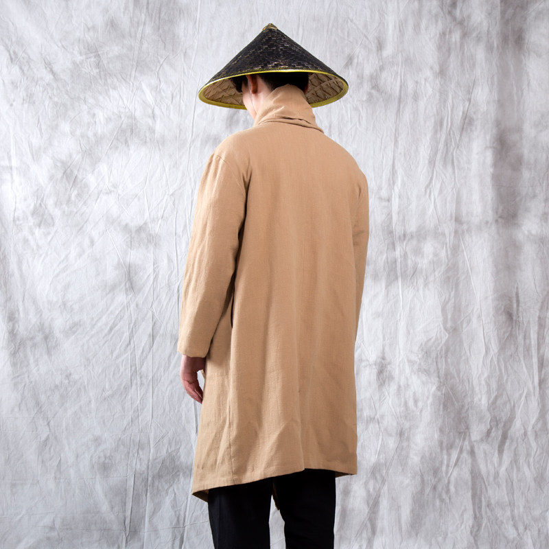 秋冬新款风男装亚麻男士风衣F23P98图片