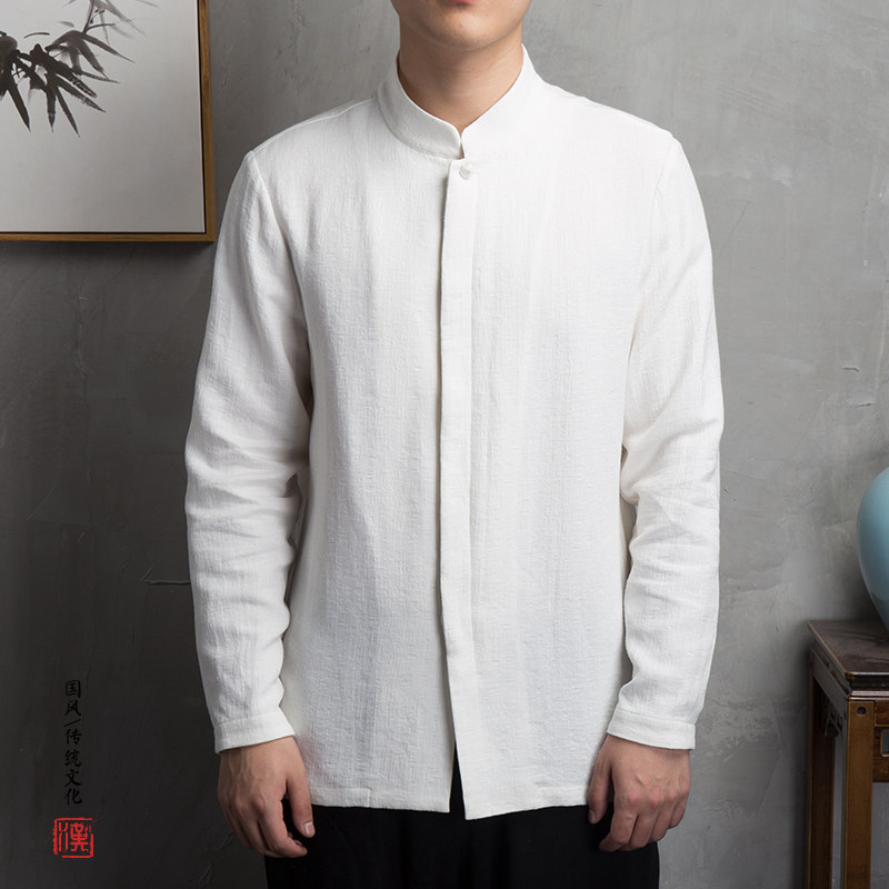 风男装亚麻男士提花长袖男衬衫C232P85,男装衬衫,钱塘802