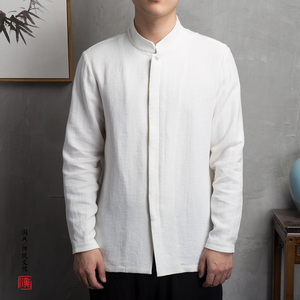 风男装亚麻男士提花长袖男衬衫C232P85图片