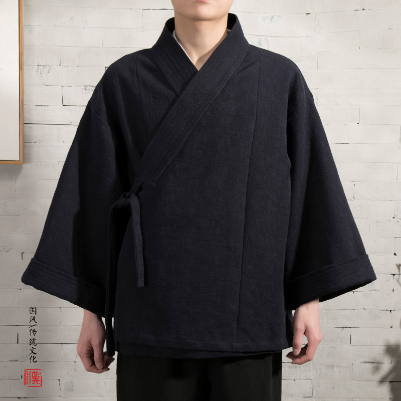 2025秋冬新款风汉服男士禅修外套H15AP120,男装民族服装,钱塘802