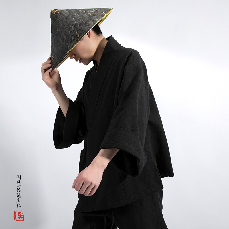 秋冬新款风男装棉麻加厚改良汉服H15AP120,男装民族服装,钱塘802