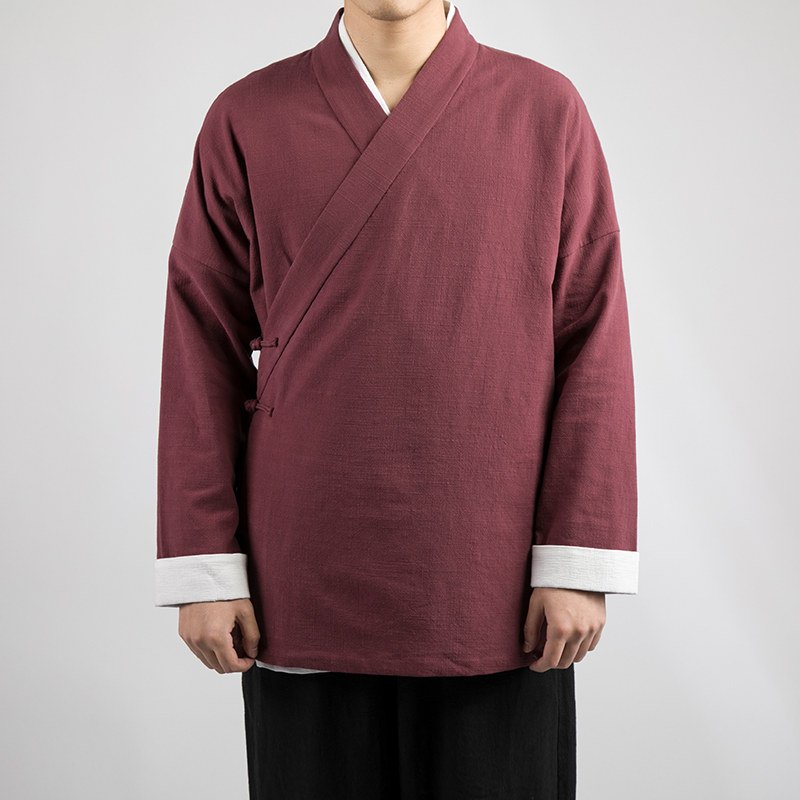 2025秋冬新款风男装棉麻汉服外套,男装民族服装,钱塘802