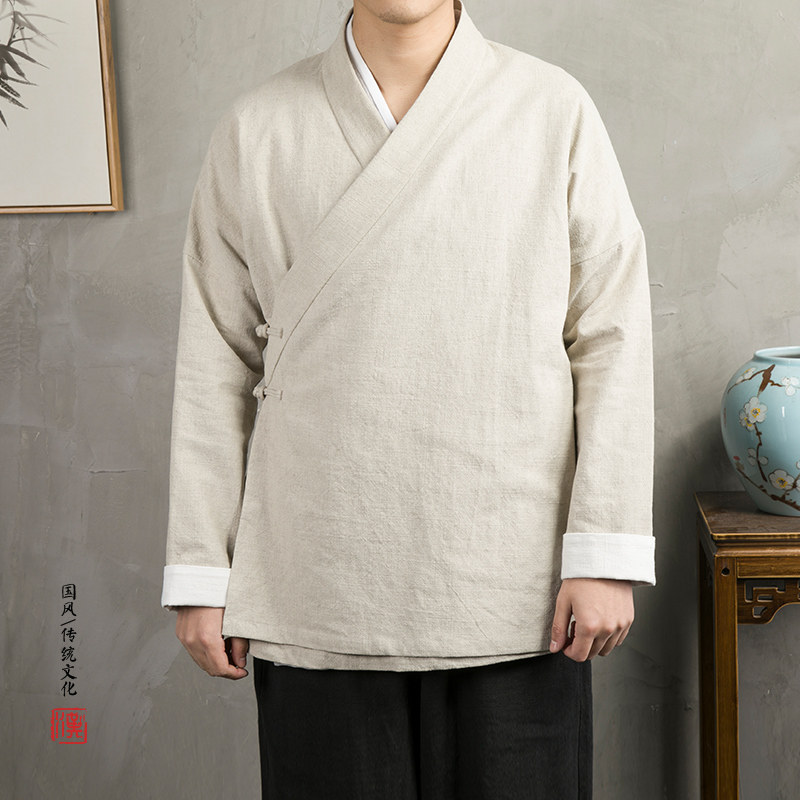 秋装新款男装棉麻男士改良汉服外套H07P85,男装民族服装,钱塘802