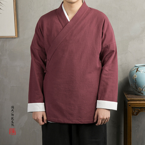秋装新款男装棉麻男士改良汉服外套H07P85图片