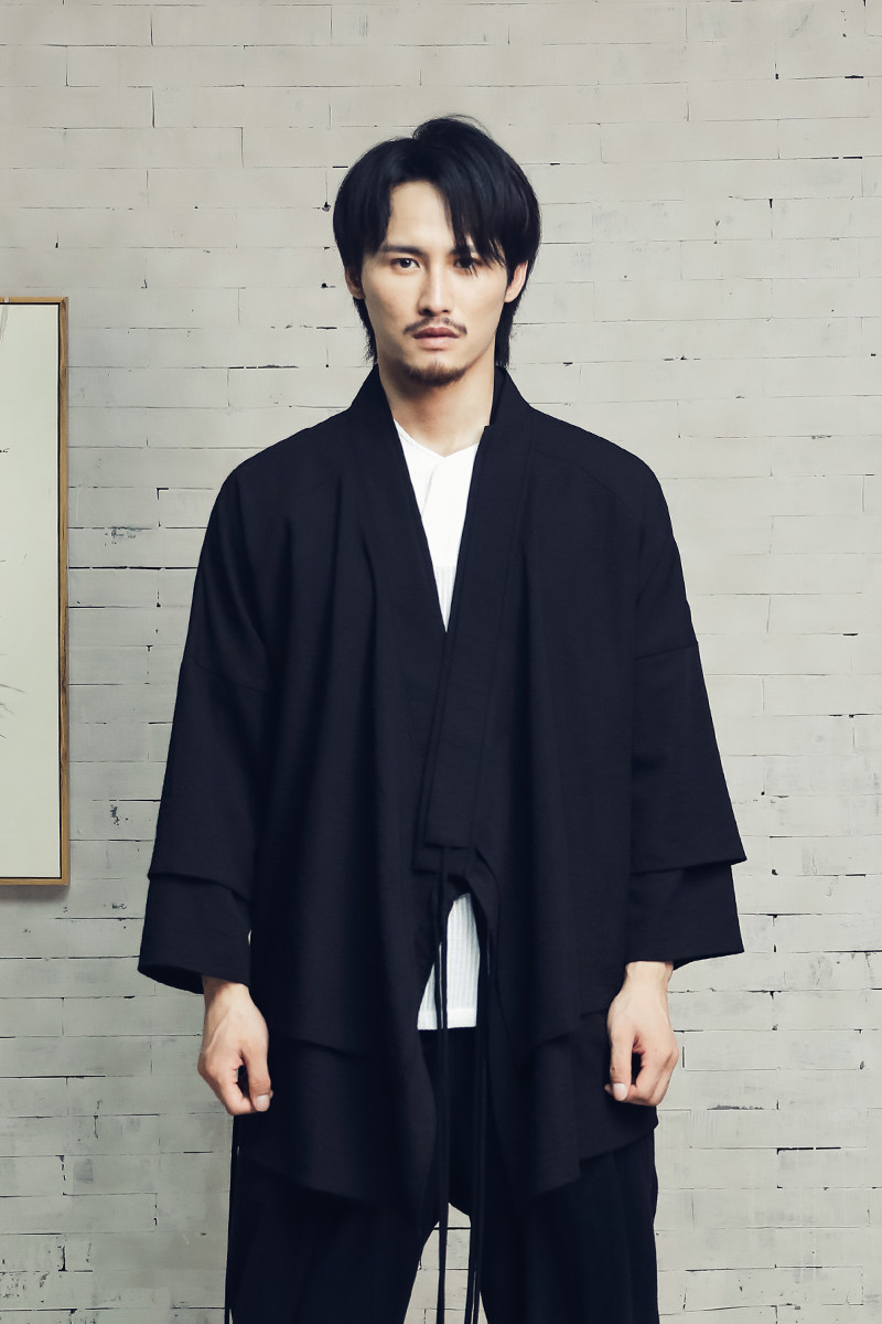 风男装改良男士假两件汉服外套H22P85,男装民族服装,钱塘802