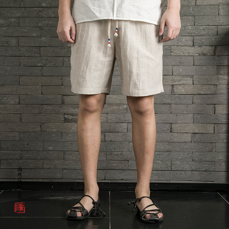 风男装棉麻男士休闲裤男短裤K666P50图片