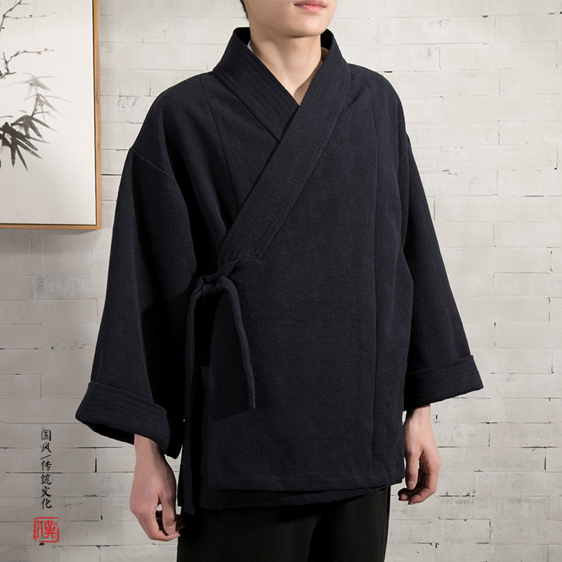 2025秋冬新款风汉服男士禅修外套H15AP120,男装民族服装,钱塘802